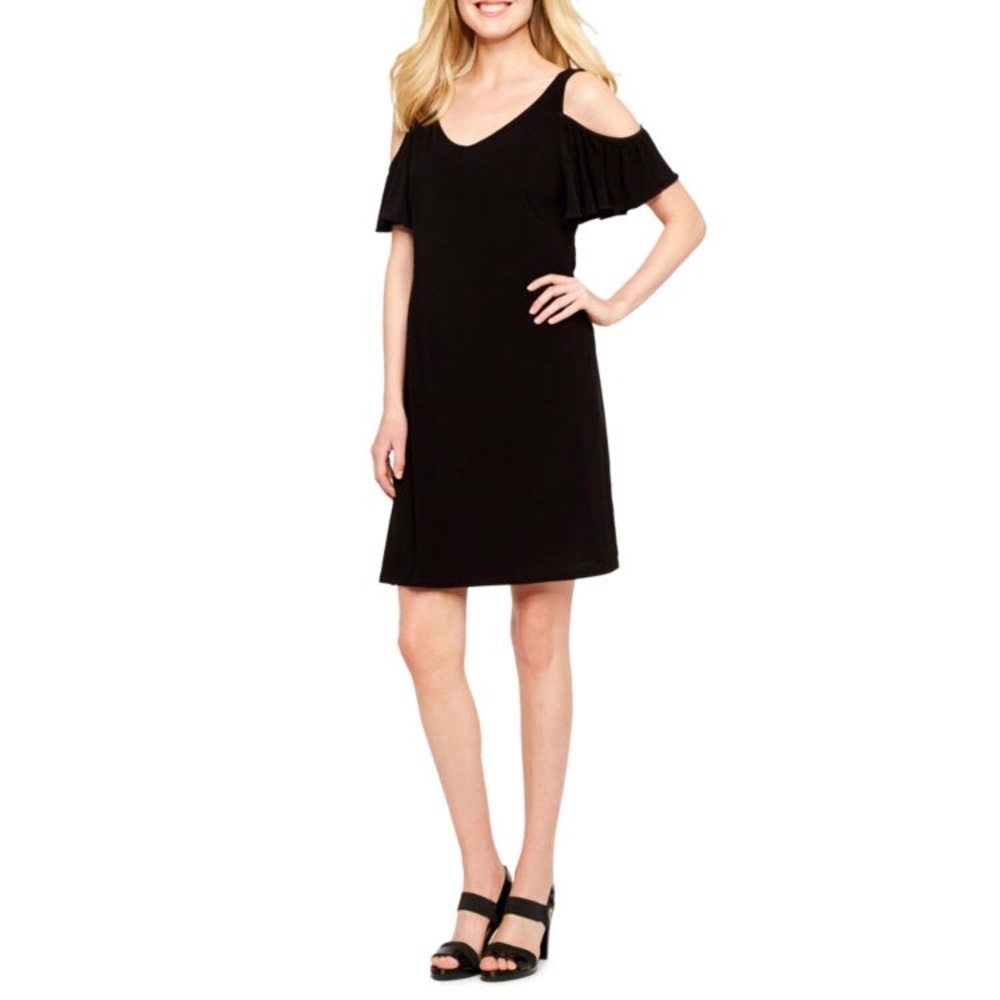 Flirty MSK Dress w/ Off-the-Shoulder Sleeves